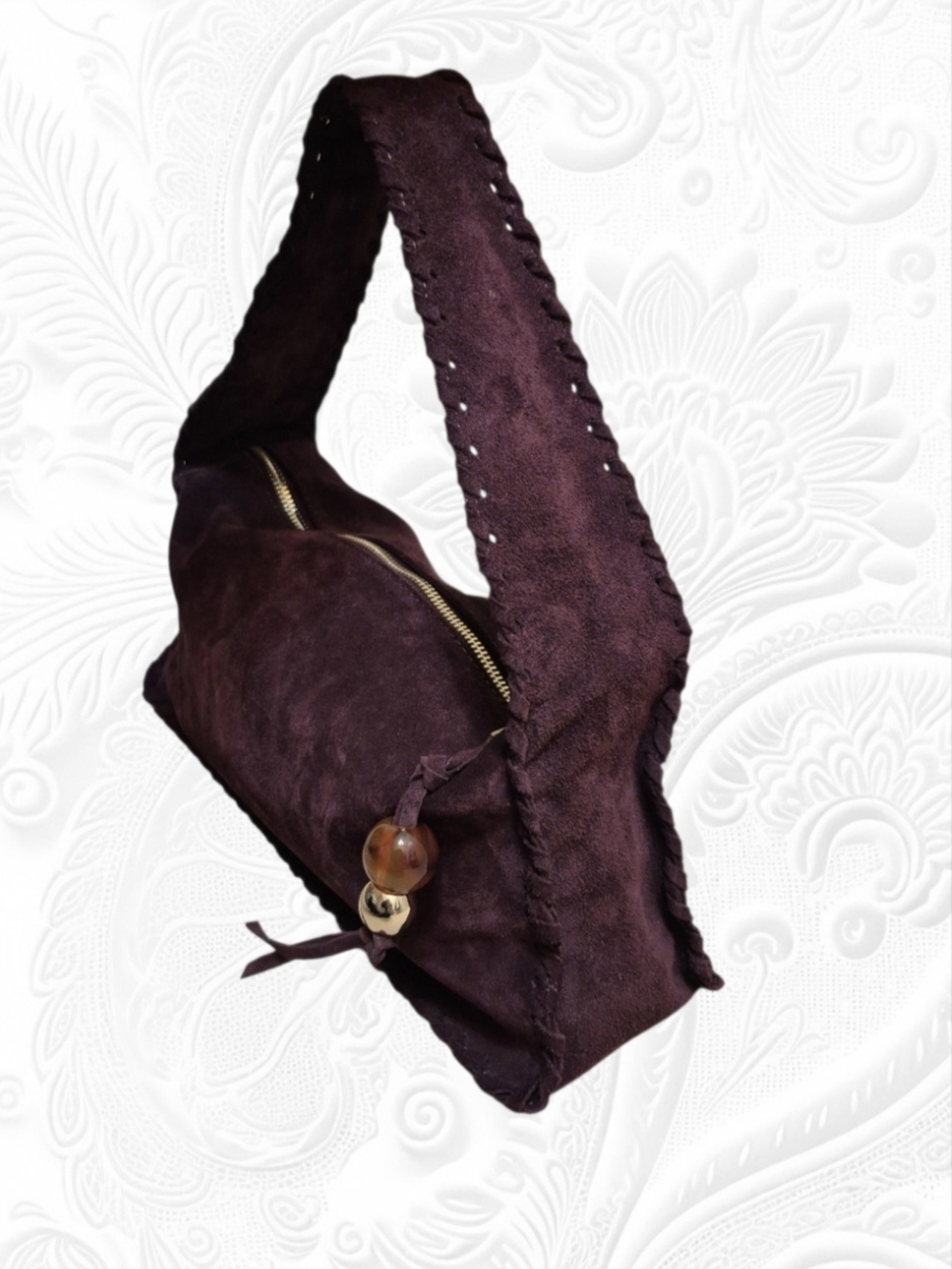 NWOT Cheval Firenze Emma Suede Shoulder Bag Genuine Italian Leather - Picture 3 of 9